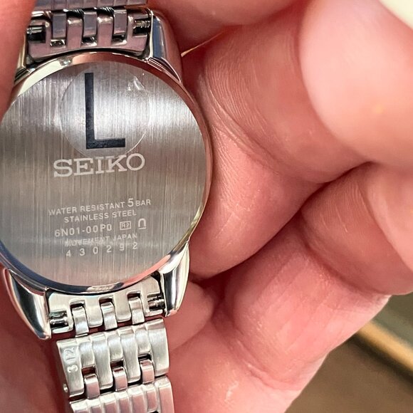 Seiko Two Tone Women's Watch With Numbers SUR562 - Picture 6 of 7